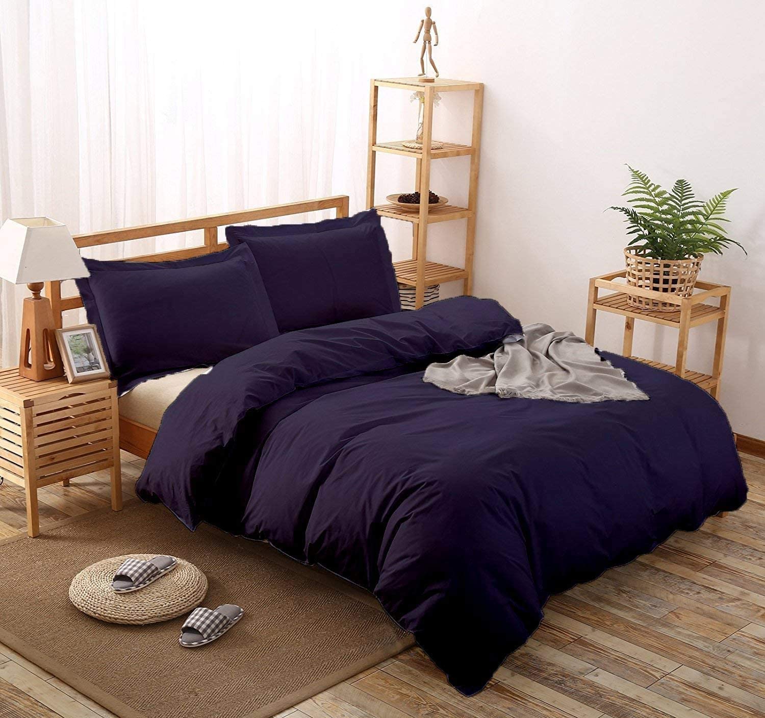 Comfort Beddings Luxurious Superking Duvet Cover Set 650TC 100% Egyptian Cotton UK Superking Quilt Cover with 2 Oxford Pillowcases (Color Blue) — image 1