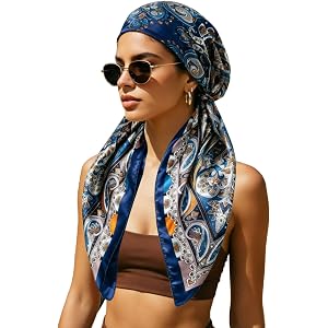 ORKSEA Chemo Headwear for Women Pre-Tied Lightweight Head Scarf Headwrap Silky Soft Head Coverings Scarves Hair Bandanas