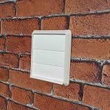 Kair White 100mm Gravity Wall Vent Grille 4 Inch Round Rear Spigot 155mm view 6