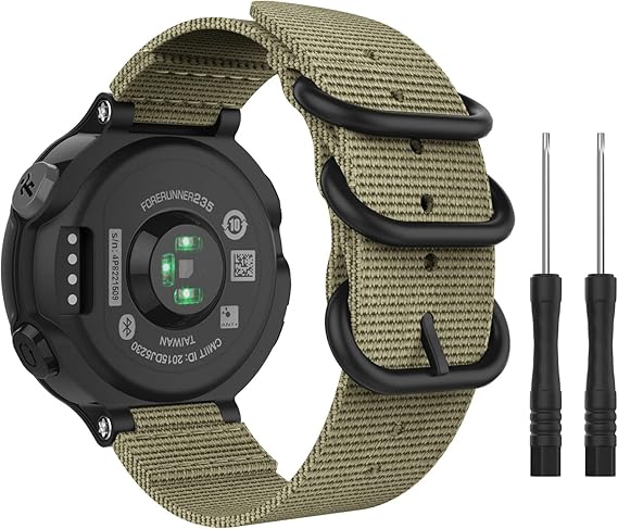 MoKo Correa Reloj Compatible con Garmin Forerunner 235/235 Lite/220/230/620/630/735XT/Approach S20/S6/S5, Pulsera de Reemplazo Ajustable de Nylón - ...