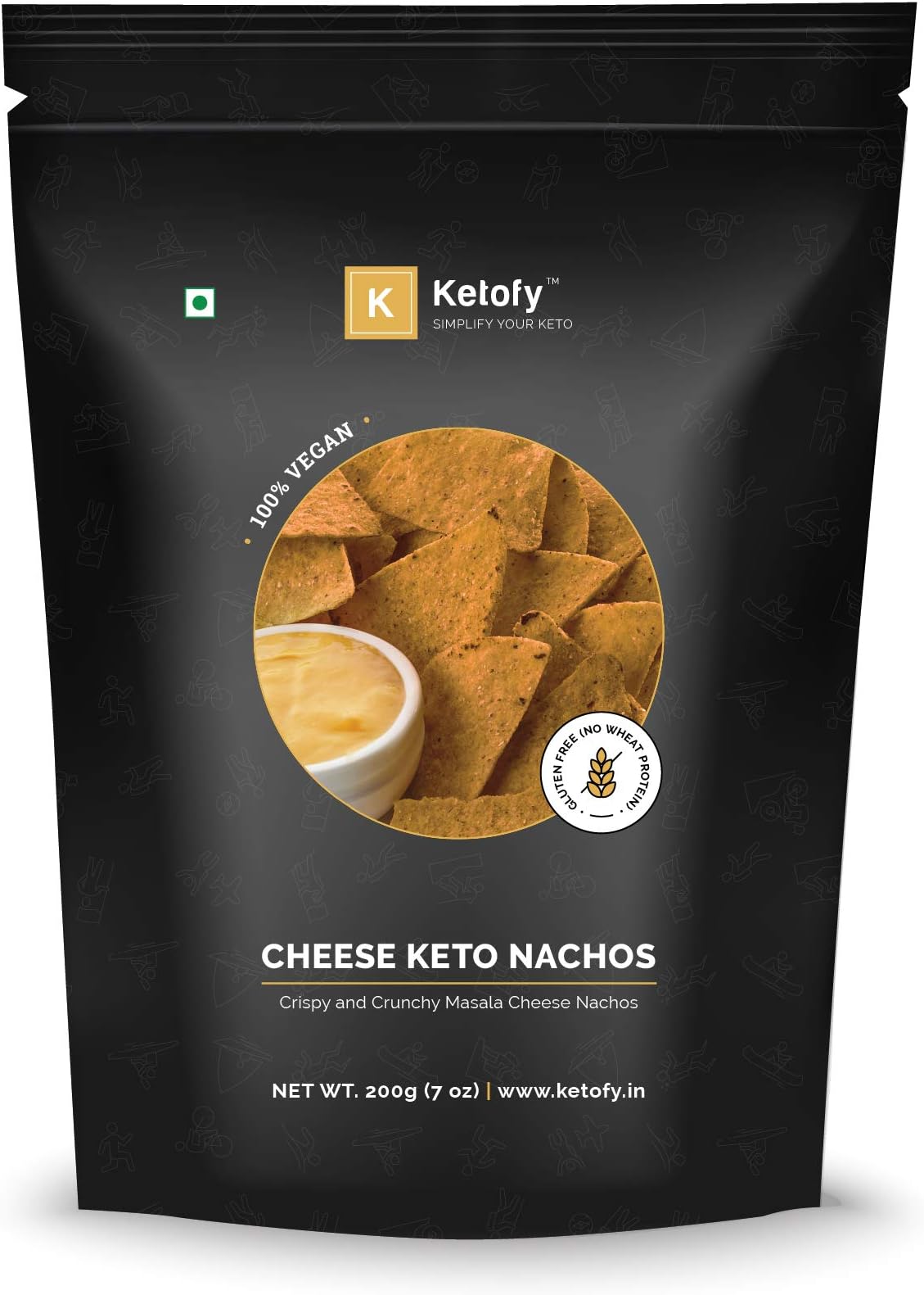 Ketofy - Cheese Keto Nachos (200g) | Lightly Spicy Tex Mex Nachos | 100% Sugar Free | Gluten Free