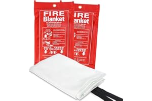 RKZCT Emergency Fire Blanket 2 Pack - 40” x 40” Fireproof Fiberglass Safety Blanket for Home, Kitchen, Camping, and Office - Fire Extinguishing, Flame Retardant, Fire Prevention Cloth, Fire Out Blankets