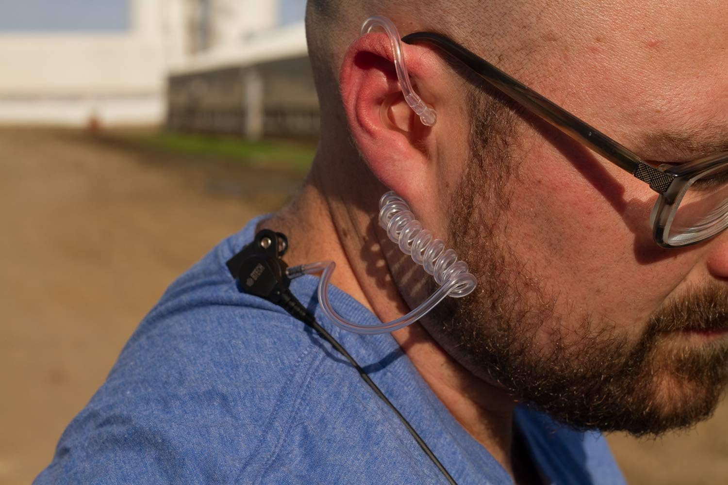BTECH QHM01 3.5mm Listen-ONLY Heavy-Duty Surveillance Earpiece (Includes earmolds and Earbud) with Clear Acoustic Coil Tube for Two-Way Radios, Transceivers, and Radio Speaker Mics Jacks