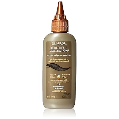 Clairol Beautiful Collection Advanced Gray Solution Hair Color, 3 fl oz -Midnight Black