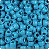 BeadTin Dark Turquoise Opaque 9mm Barrel Pony Beads (500pcs)