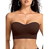 Vertvie Strapless Bras for Women Non-Slip Push Up Wireless Bandeau Bra Seamless Comfort Tube Top Supportive Padded Bralette