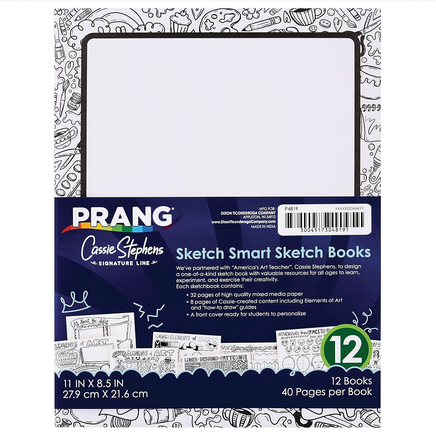 PACON Smart Sketch Book, White, 11" x 8.5"