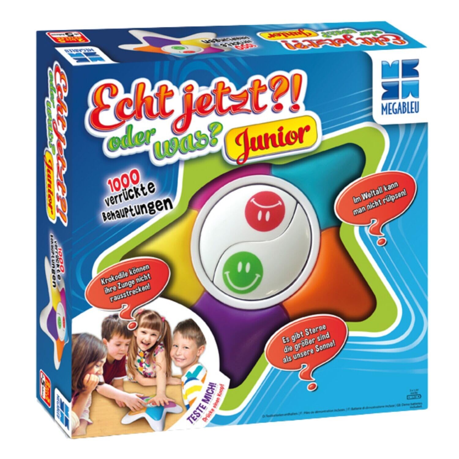 Megableu Echt Jetzt Junior Board Game, Board Game from 5 Years, Children's Game, Thinking Game for Children with 1000 Questions, 2-5 Players