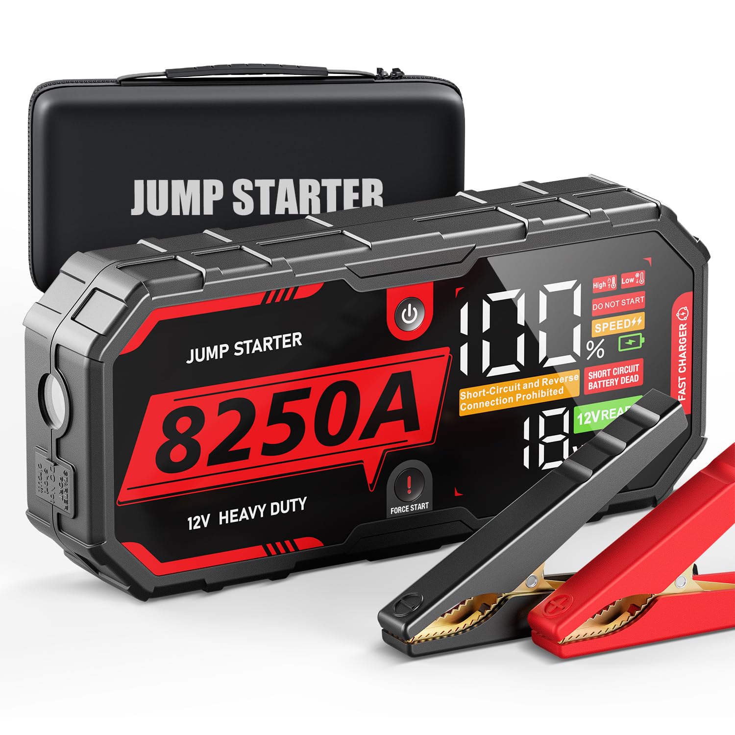 Photo 1 of 8250A Jump Starter, ATGFOX 12V Lithium Battery Booster Pack (Up to 10.0L Gas/8.0L Diesel Engines), Portable Jump Box, Car Jumper Starter w/Quick Charge, 2 USB-C Power Bank, 48-Month Standby 960CCA