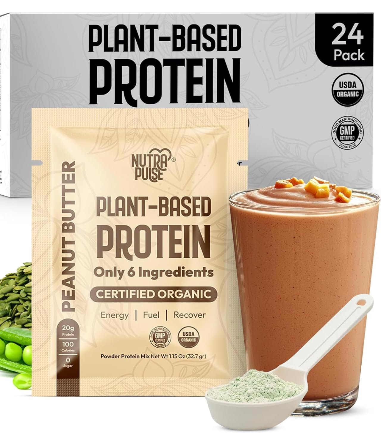 NUTRAPULSE Peanut Butter Vegan Protein Powder