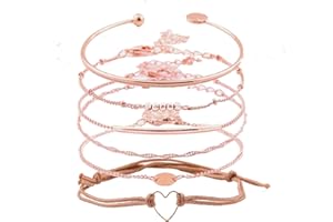 XOCARTIGE Layered Bracelet Set Assorted Beaded Bracelet Multiple Stackable Wrap Bangle Jewelry Adjustable