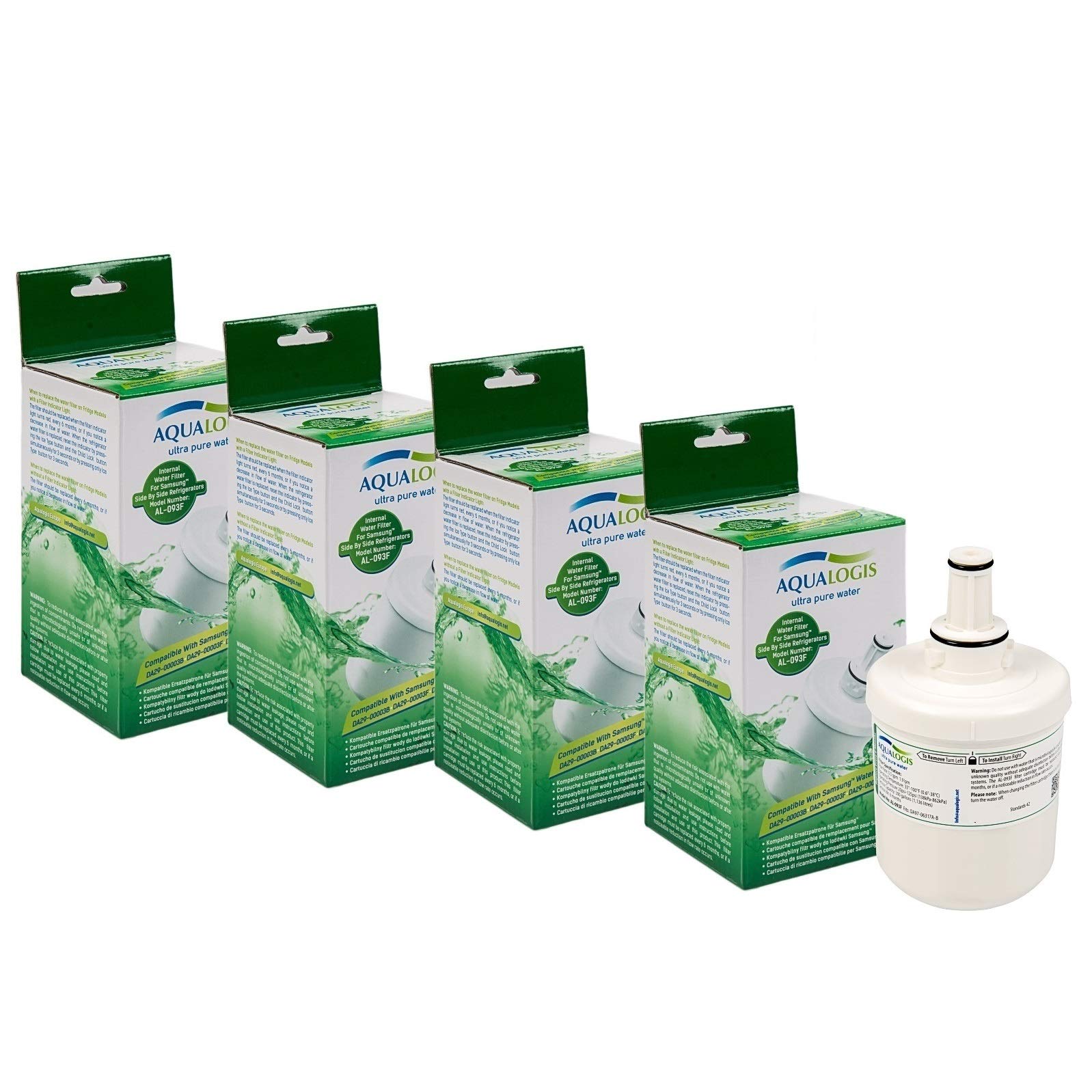4 x AL-093F Fridge Filter Compatible with Samsung DA29-00003F DA29-00003G (NOT in Blue Box)
