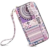 LOVESHE Women Wallet Card RFID For Womens Holder Blocking Credit Small Zipper Purse Pocket Bifold Slim Coin ID Ladies Wristlet Clutch Large Capacity Window Case Travel Zip Women's