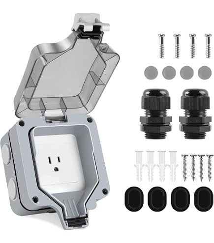 Delgada Außensteckdose Mit Abdeckung – IP66 Wasserdicht, 2-fach, 15A, 125V, Für Garten Und Terrasse