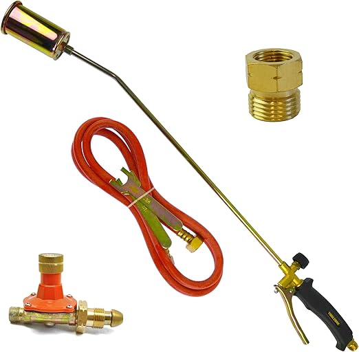 Gas Torch Burner 2m Hose Roofer Plumber Weed Propane & Regulator