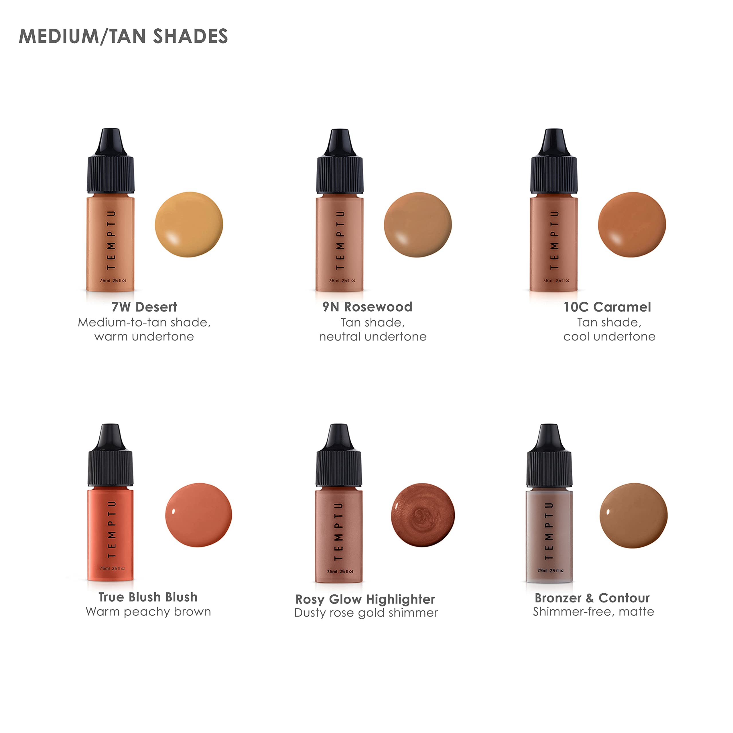 TEMPTU One Airbrush Make-up Kit with Cordless Compressor, 6 Shades: 11-Piece Set, Portable Air Brush Machine & Airpod Pro, 3 Shades of Foundation, Blush, Bronzer, Instant Concealer, Perfect Complexion