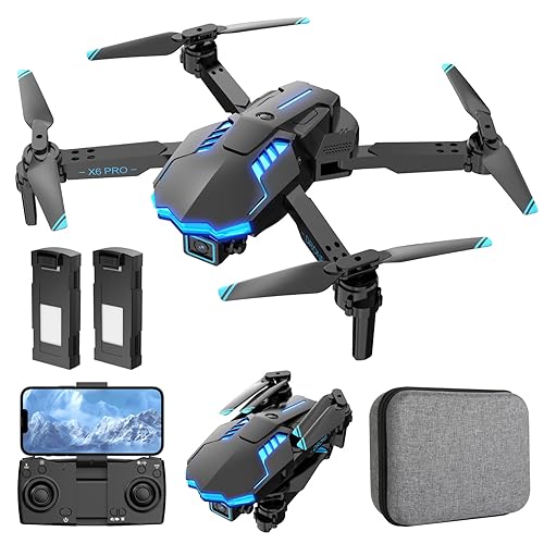 Drone with Camera 1080P for Kids and Adults, RC Quadcopter Foldable Drone for Beginners, Toys Gifts for Boys and Girls (Black)