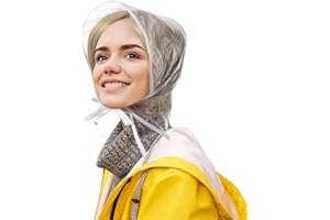 SATINIOR 12 Pieces Rain Bonnet with Visor Clear Plastic Waterproof Rain Hats Scarf for Women Lady Female Wear