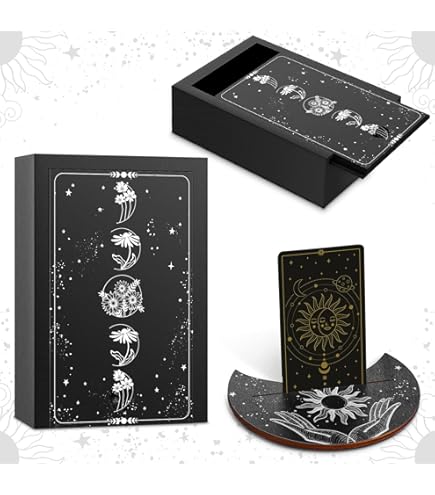 Amazon.com: Yulejo Wooden Tarot Card Case and Stand Holder, Cards