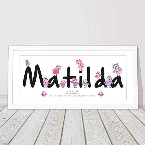 Taufgeschenk Madchen Personalisiert Baby Geschenk Geburt Taufe Taufspruch Namensbild Kinderzimmerbild Mit Rahmen Geburtstag Amazon De Handmade