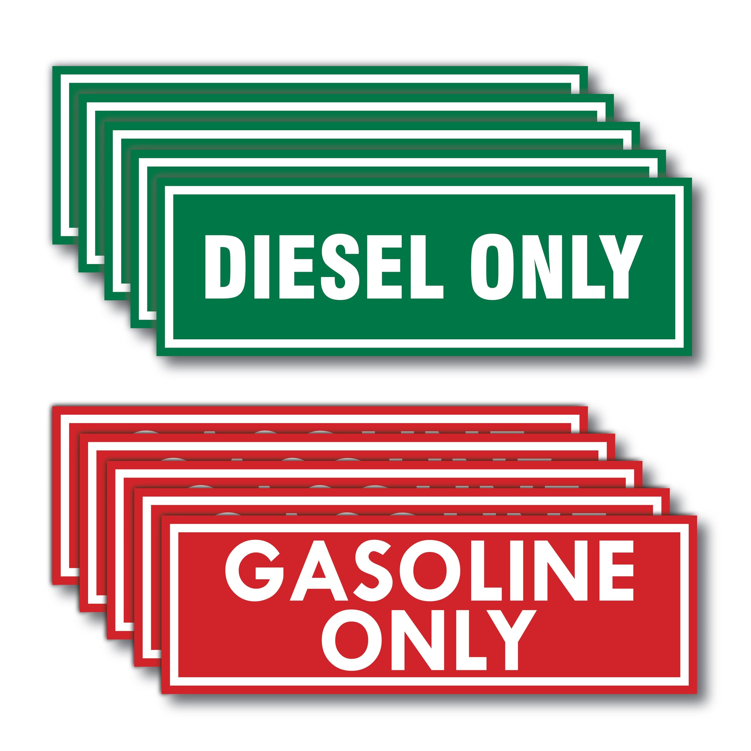 Photo 1 of 10 x Diesel Only & Gasoline Only Stickers for Fuel Tank | 6" x 2" Weatherproof Adhesive Decals for Trucks, Tractors, Fuel Cans, Gas Caps