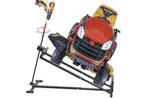 WTRAVEL Riding Mower Jack Lawn Tractor Lift 882LBS Capacity Garden Tractors Lifting Platform Mowers Maintenance with Manual Handle & Power Tool Extension Handle, Gray
