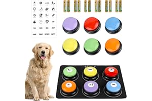 Pycoal Dog Talking Button Set 6 Packs Dog Buttons for Communication, Talking Pet Buttons for Dogs 30s Recordable Dog Training Talking Buttons Pet Buttons Buzzers Dog Speaking Buttons