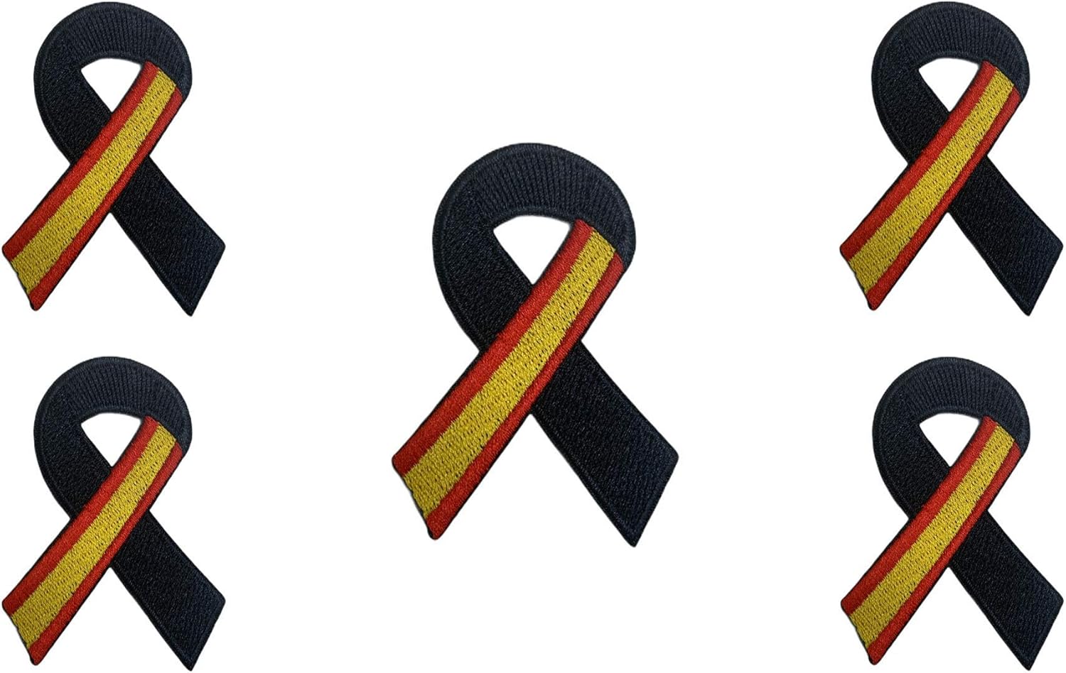 Gemelolandia | Pin Bandera España Lazo Negro Parche bordado lazo negro Pin España Bandera con Crespón Luto Unidad o Pack | Muy Adherentes | Patch Stickers Para Decorar Tu Ropa | Fáciles