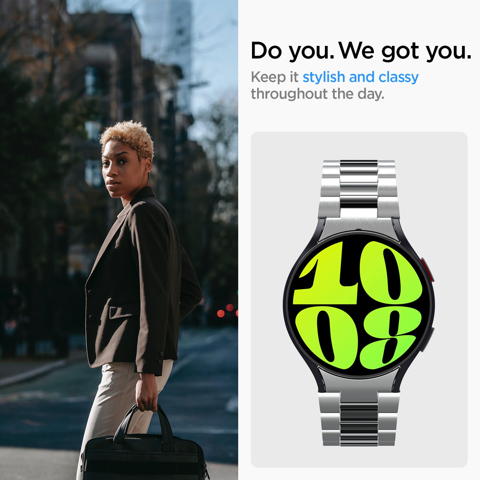 Spigen Modern Fit 316L Designed For Samsung Galaxy Watch 6 44mm Band (2023)