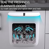 ELPHECO 9.5 L Hanging Kitchen Waste Bin with Lid White view 9