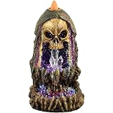 Fantasy Gifts Geode Skull Back Flow Incense Burner w/LED - 6.5