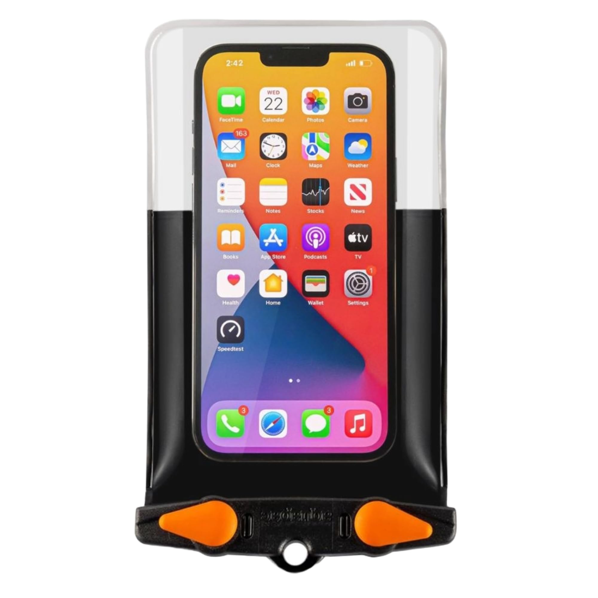 Aquapac Waterproof Large Phone Case, Lanyard, iPhone and Android, Made in the UK, Hiking, Mountain Biking, Running Accessory, Floating, 5 Year Warranty, Eco Friendly, Black