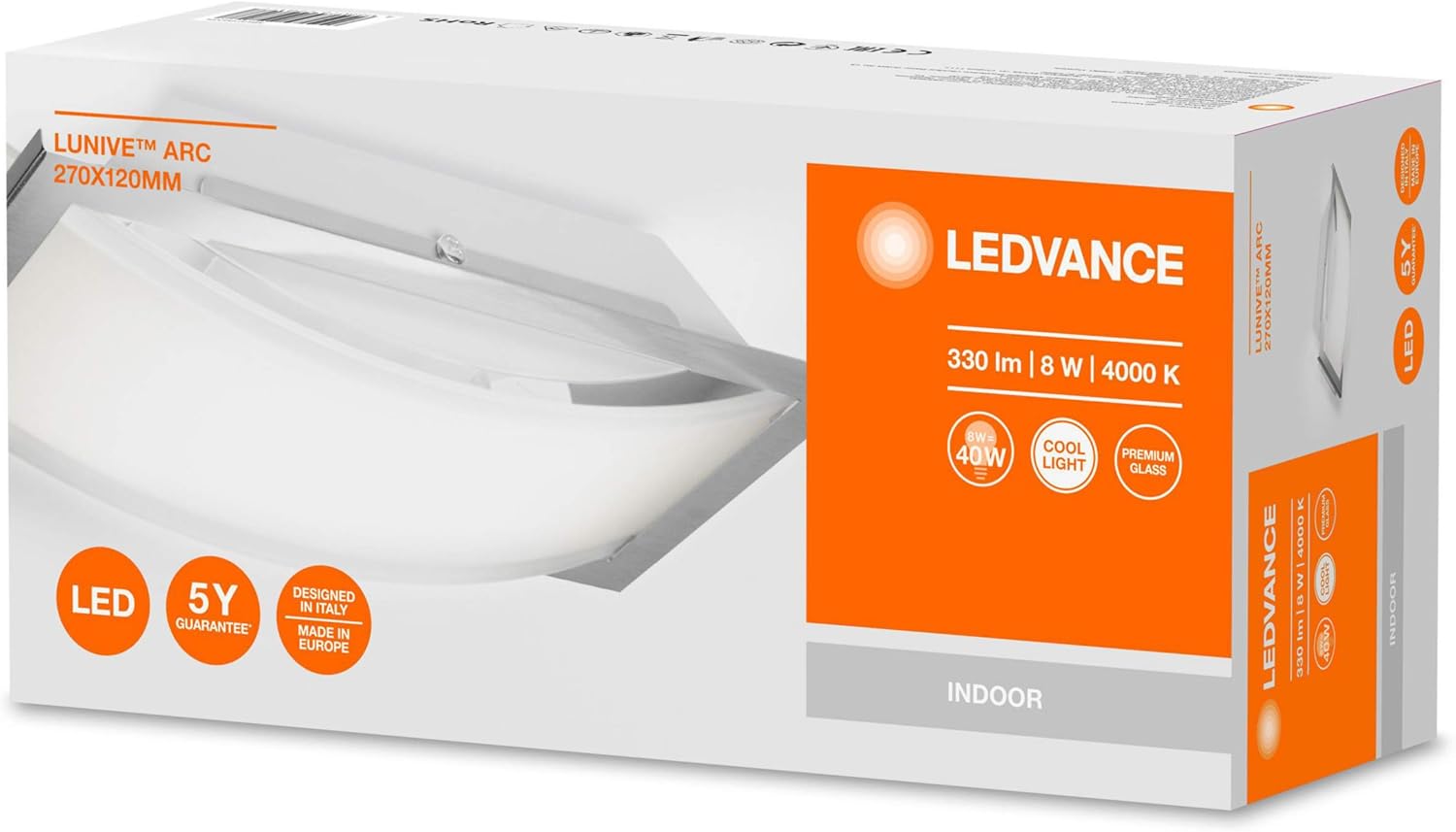Wall and ceiling luminaire LED: for wall/ceiling, LUNIVE / 8 W, 220…240 V, Cool White, 4000 K, body material: aluminum, IP20, 1-pack - Image 5