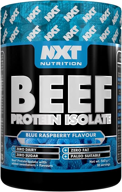 NXT Nutrition Beef Protein Isolate 540g Blue Raspberry 27g Protein