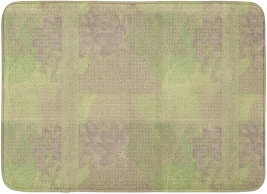 Amazon Com Allenava Bath Mat Green Color Pastel Sage Plum Floral Variation Bathroom Decor Rug 16 X 24 Home Kitchen