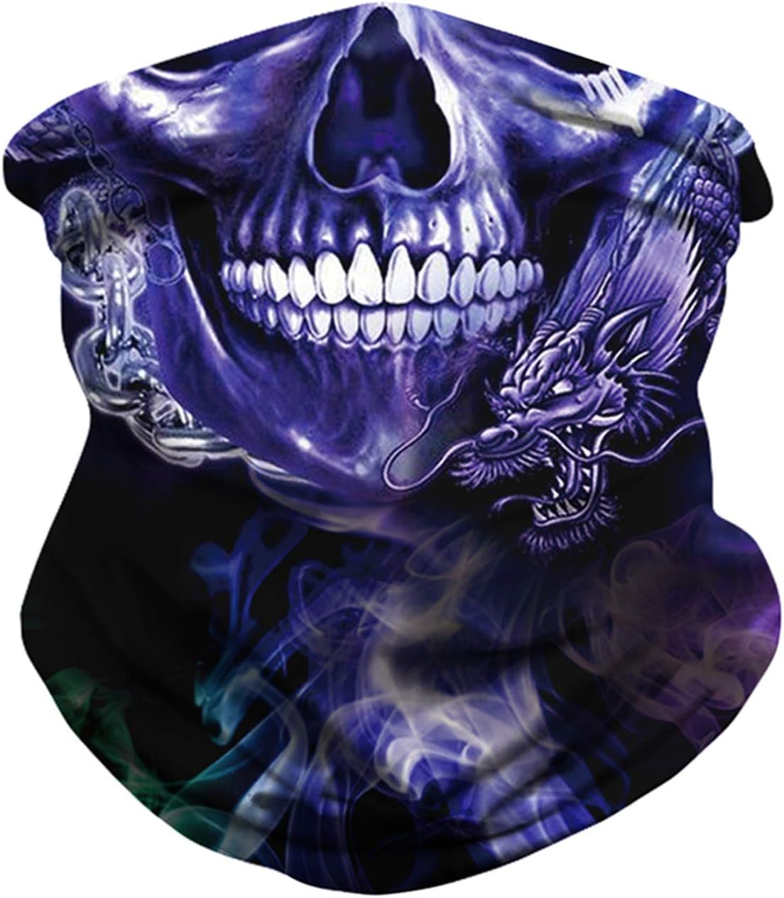SAMEFAR Unisex Seamless Bandana for Rave Face Bandana Dust Wind UV Sun Protection Neck Gaiter Tube Headwear Bandana for Women Festival Party Motorcycle Riding Fishing Outdoor Polar Light Skull