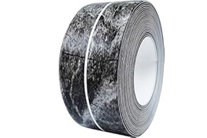 FANSIVOKE 1.5" * 16.4' Kitchen & Bath Tape Caulk Strip, Upgraded Acrylic Glue PVC Self Adhesive Waterproof Caulking Sealing Tape, Decorative Sealant Trim for Kitchen Sink Toilet Bathtub (MarbleBlack5M)