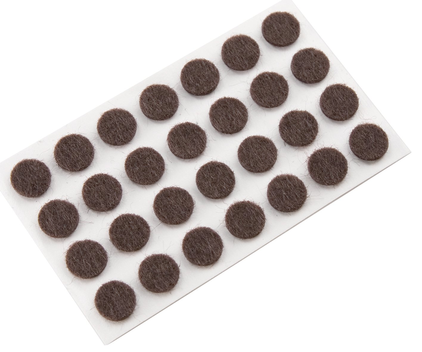 Photo 1 of SoftTouch 3/8" Round Self-Stick Felt Pads, Brown, 84 Count (Pack of 1)