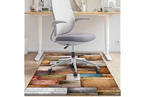 NANGELRN Office Chair Mat for Hardwood Floor, Rug Protector for Rolling Chair, 36"x48", Non-Slip Backing, Computer Chair Mat, Low-Pile Floor Mat for Office/Home,Colorful Mixed-B