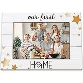 NJKRY Family Picture Frames, House Warming Gifts New Home, Housewarming New Home Gifts Wooden Photo Frames, NewHome Memories First TimeHome Buyer GiftPicture Photo Frame for Desk Table 4X6 Photos