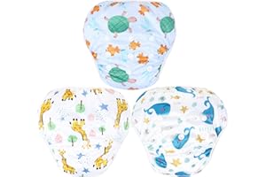 Leekalos One Size Adjustable Reusable Swim Diaper Boys & Girls, Swim Diapers for Baby Shower Gifts & Swimming Lessons, Pack of 3 (Fish, Giraffe, Whale, Large)