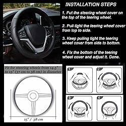 Valleycomfy Microfiber Leather Steering Wheel