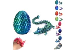 MG RACK YF 3D Printed Dragon-Flying Articulated Dragon | 3D Printed Dragon Eggs with Dragon Inside | Eco-Friendly Crystal Dragon-Mystery Dragon Egg,Adults Fidget Toys for Autism ADHD (Laser Blue)