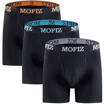 JINSHI Herren Boxer Briefs Lang Trunks mit Eingriff Unterwäsche