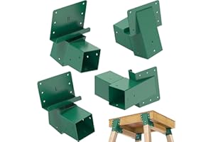 SELEWARE Deer Stand Brackets 4-Pack, Outdoor 4x4 Compound Angle Brackets, Elevator Bracket, Multi-Use Platform Bracket for De