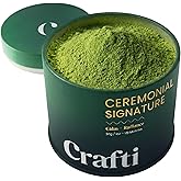 Crafti Signature Ceremonial Grade Matcha Powder | 100% First Harvest | Unsweetened Authentic Japanese Matcha Green Tea Powder from Uji, Kyoto (30g / 1.06oz)