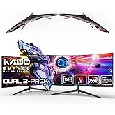 Kado Dual Gaming Monitor Setup - 2-Pack 34" Curved 1500R 165Hz 1ms Ultrawide 21:9 3440x1440 WQHD Computer Monitor, Stacked Gaming AMD FreeSync Premium, VESA Mount HDMI DisplayPort Built-in Speakers