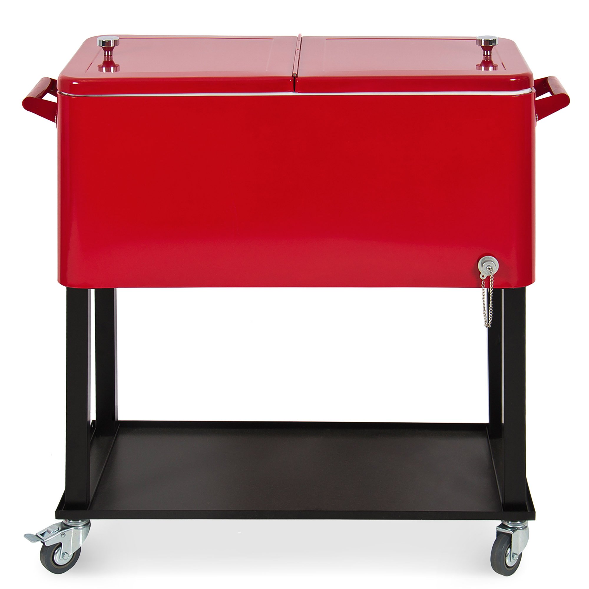 Best Choice Products 80Quart Steel Outdoor Rolling Cooler Cart w