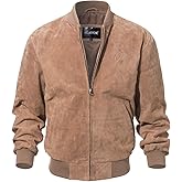 FLAVOR Men's Leather Baseball Jacket Vintage Suede Pigskin