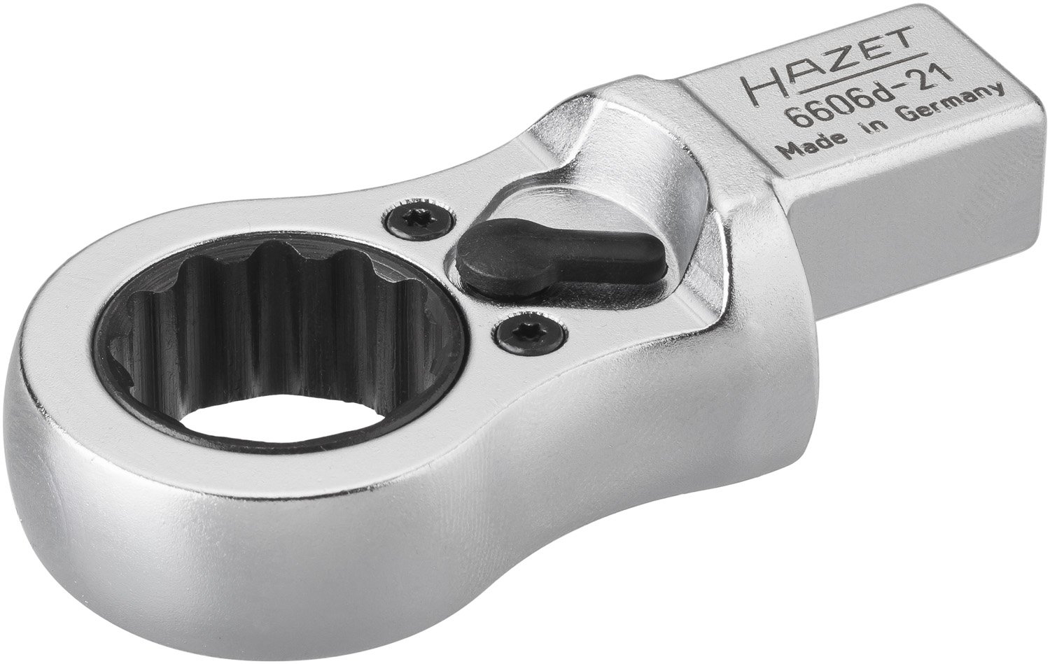 HAZET 6606D-21 81 mm 12-Point Profile Ratcheting Insert Box-End Wrench - Chrome-Plated